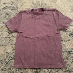 Pink Rose Women's Ribbed Mauve Crop Top